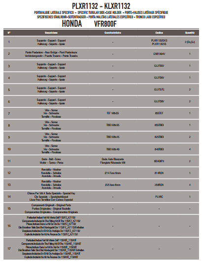 GIVI PLXR1132 HONDA VFR 800 F (14-20) YAN ÇANTA TAŞIYICI