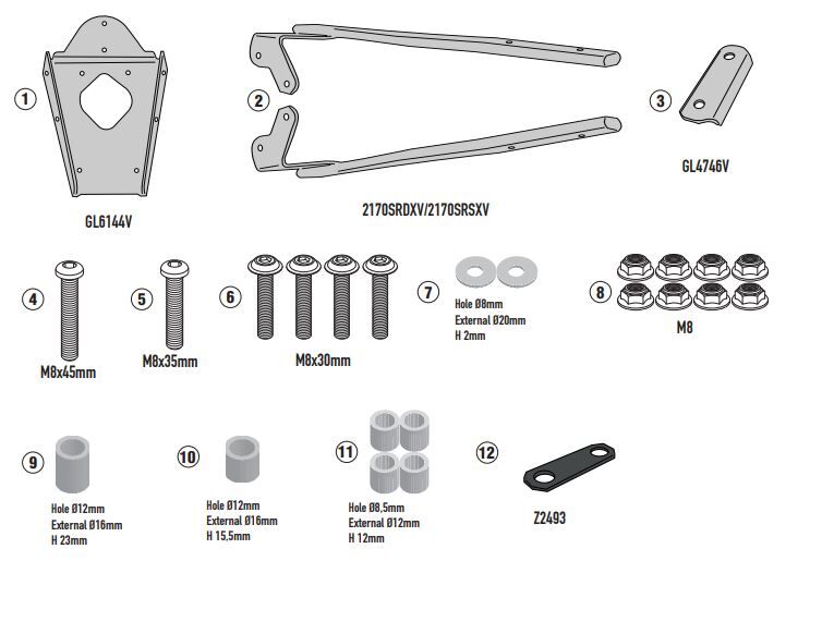 GIVI SR2170 YAMAHA N-MAX 125 (25) ARKA ÇANTA TAŞIYICI