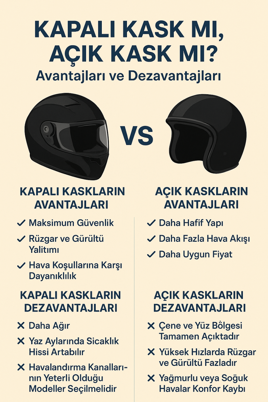 Kapalı Kask mı, Açık Kask mı? Avantajları ve Dezavantajları