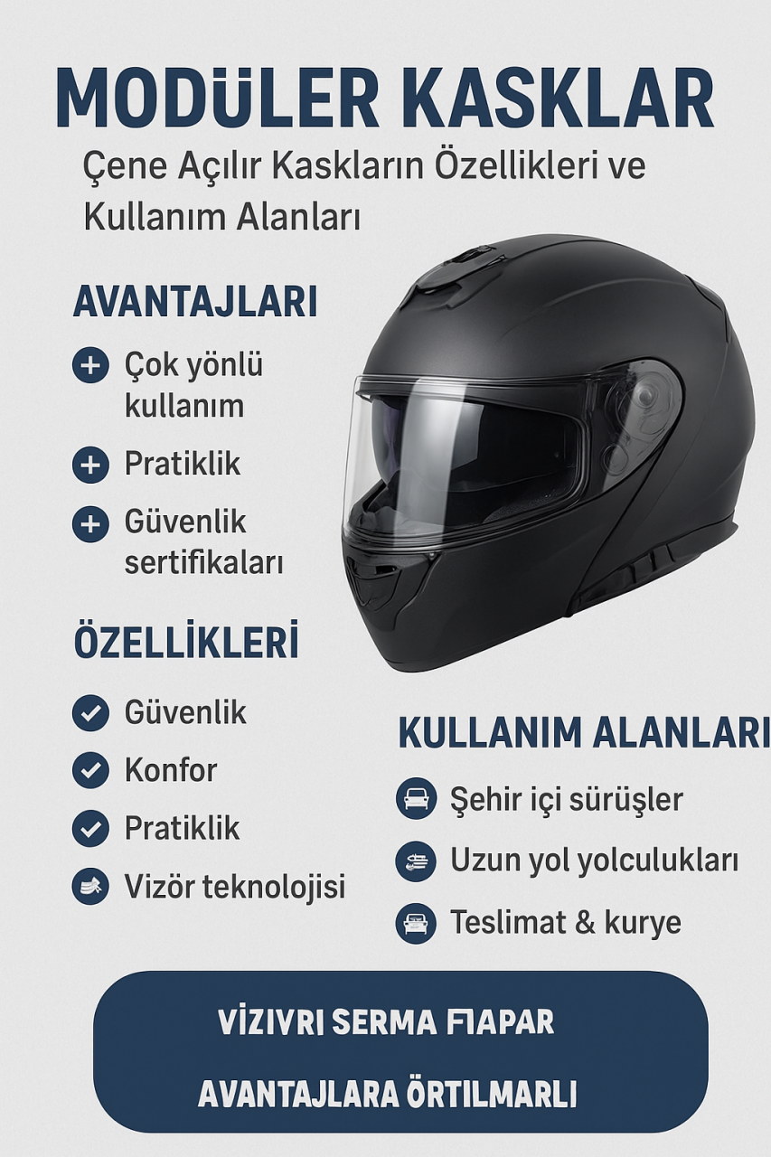 Modüler Kask Nedir? Çene Açılır Kaskların Özellikleri ve Kullanım Alanları