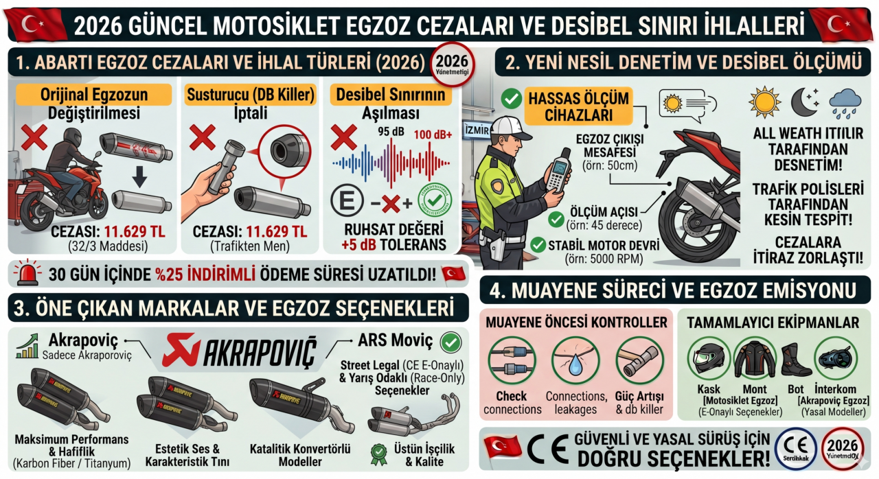 Motosiklet Egzoz Cezası 2026