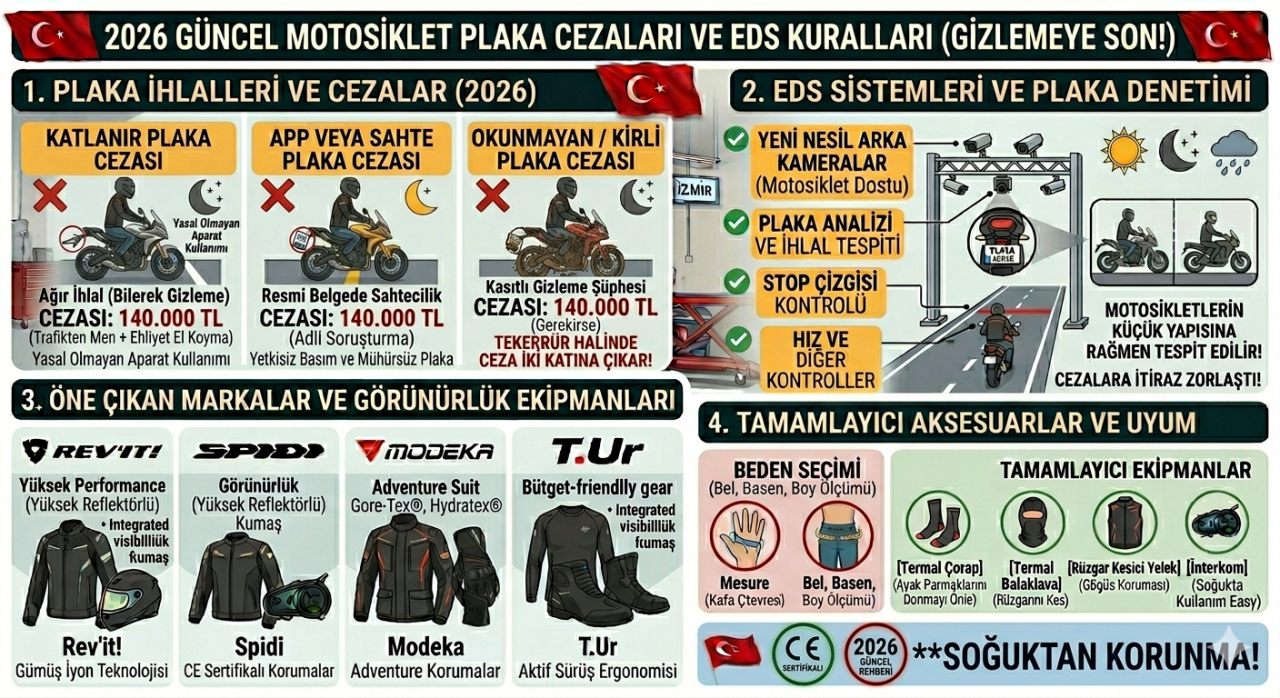 Motosiklet Plaka Cezaları: Katlanır Plaka, APP ve Okunmayan Plaka Bedeli 2026