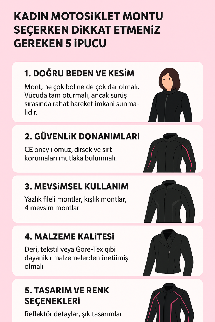 Kadın Motosiklet Montu Seçerken Dikkat Etmeniz Gereken 5 İpucu