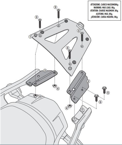 GIVI SRA4105 KAWASAKI VERSYS 1000 - VERSYS 1000 SE (12-24) - VERSYS 1100 (25) ARKA ÇANTA TAŞIYICI