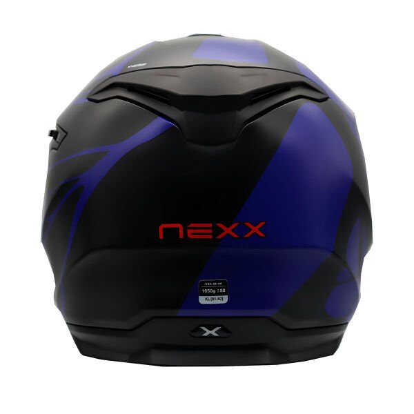 NEXX Y.100 B-SIDE MAT SİYAH-NAVY MAVİ KASK