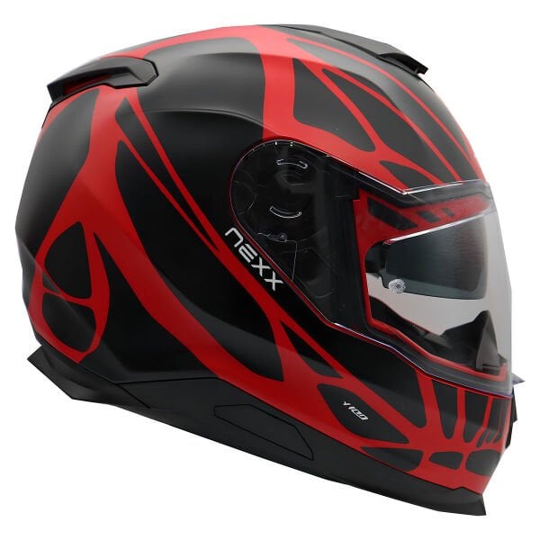 NEXX Y.100 B-SIDE MAT SİYAH-KIRMIZI KASK