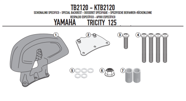 GIVI TB2120A YAMAHA TRICITY 125-155 (14-24) SISSYBAR