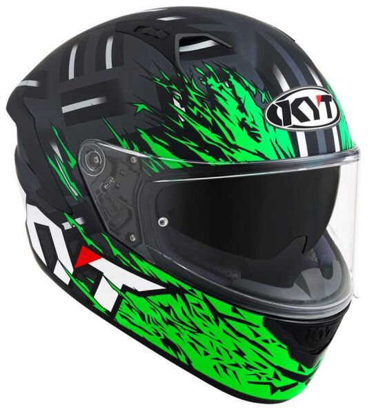 KYT NF-R KASK FLAMING MATT GREY-GREEN