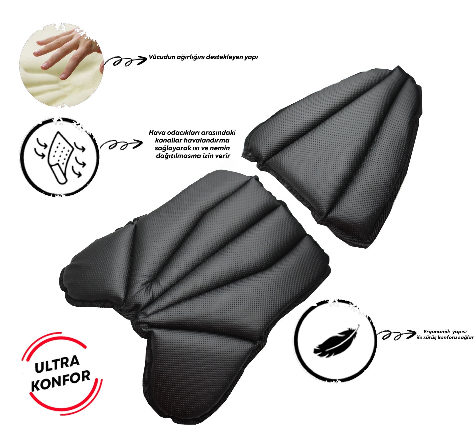 VEXO HAVA DESTEKLİ MOTOSİKLET-SCOOTER KONFOR SELE MİNDERİ TK (UNIVERSAL)