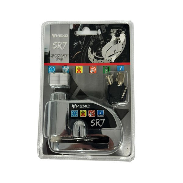 VEXO SR7 ALARMLI DİSK KİLİT GRİ