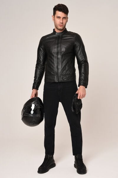 VEXO MOTO DERİ MONT SİYAH