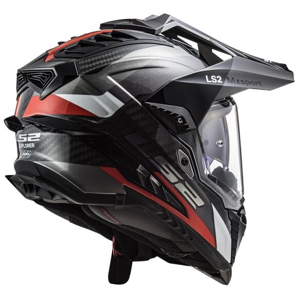 LS2 EXPLORER C KARBON FRONTIER TITANIUM-KIRMIZI KASK