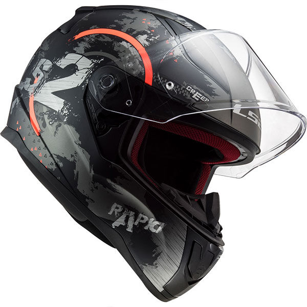 LS2 RAPID CIRCLE MAT TITANIUM-TURUNCU KASK