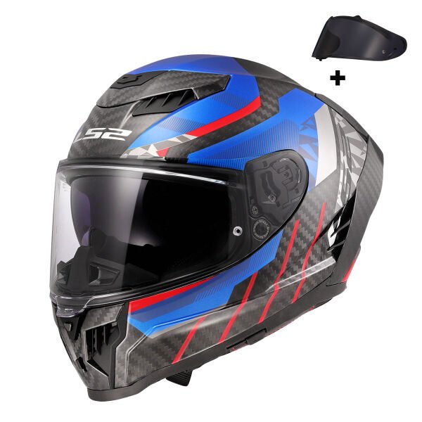 LS2 DRAGON KARBON TRAX MAVİ KASK