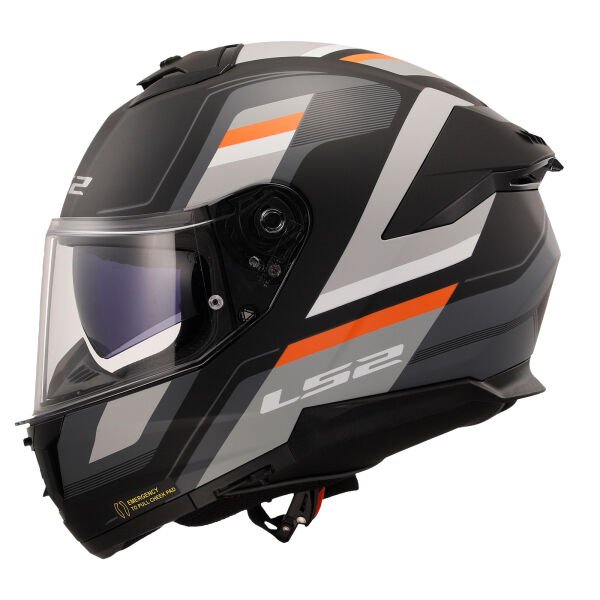 LS2 STREAM 2 VINTAGE MAT SİYAH-GRİ-BEYAZ-KIRMIZI KASK