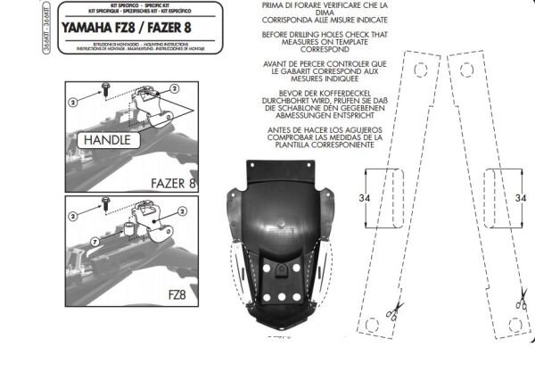 GIVI 366KIT YAMAHA FZ8-FAZER8 (10-15) YAN ÇANTA TAŞIYICI BAĞLANTI KİTİ