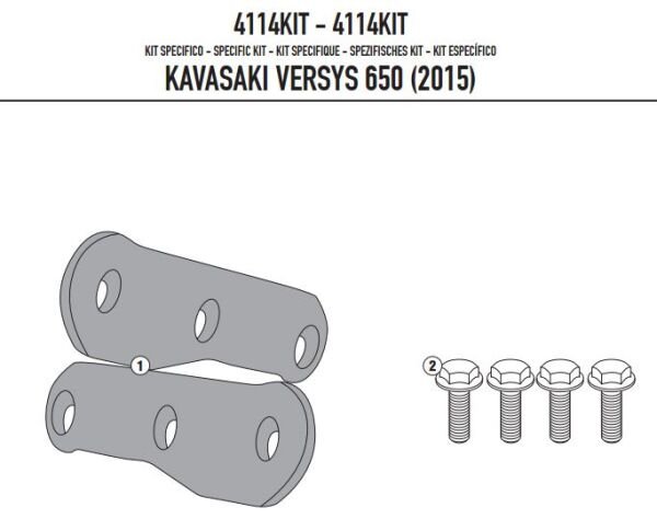 GIVI 4114KIT KAWASAKI VERSYS 650 (15-24) YAN ÇANTA TAŞIYICI BAĞLANTI KITI