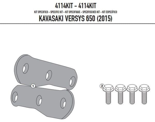 GIVI 4114KIT KAWASAKI VERSYS 650 (15-24) YAN ÇANTA TAŞIYICI BAĞLANTI KITI