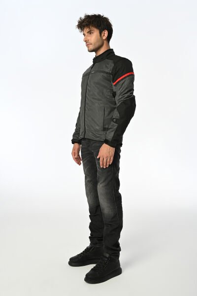 LS2 RIVA MONT SİYAH-GRİ-KIRMIZI