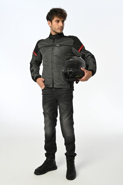 LS2 RIVA MONT SİYAH-GRİ-KIRMIZI