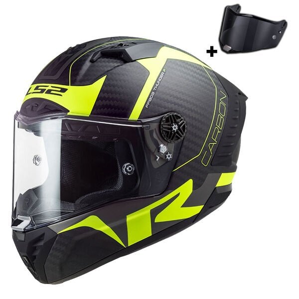 LS2 THUNDER KARBON RACING 1 MAT NEON SARI KASK