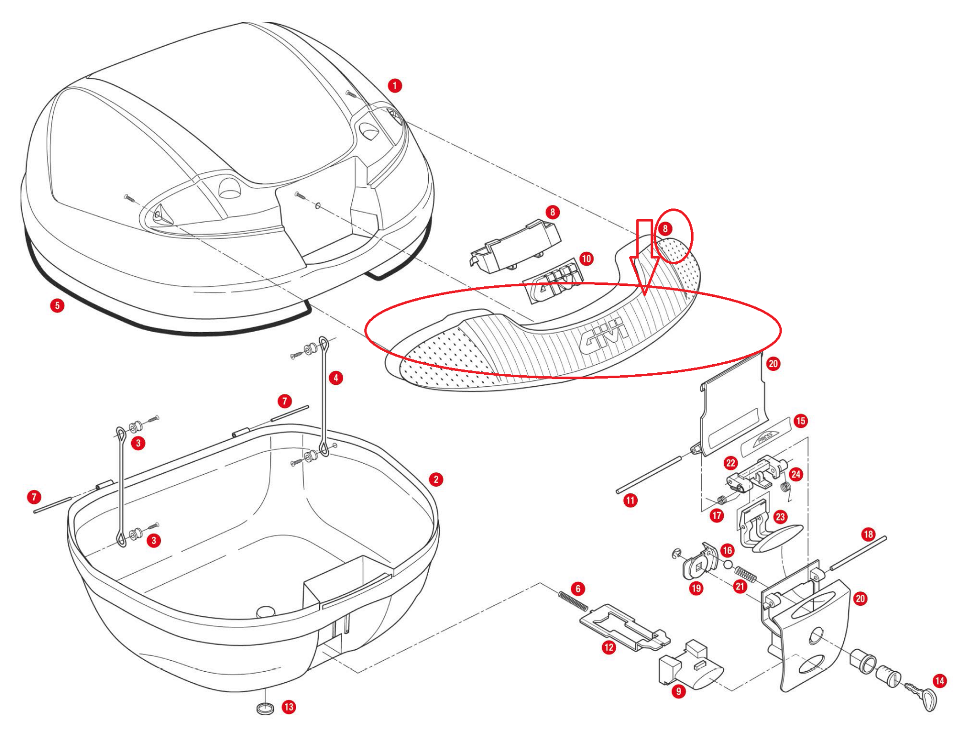 GIVI Z1648FR ÇANTA REFLEKTÖRÜ ORTA GRİ E340