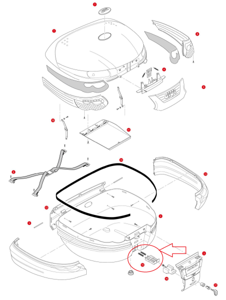 GIVI Z1782R ÇANTA KİLİT DİLİ VE YAYI E55- K56-K56N-K56NT