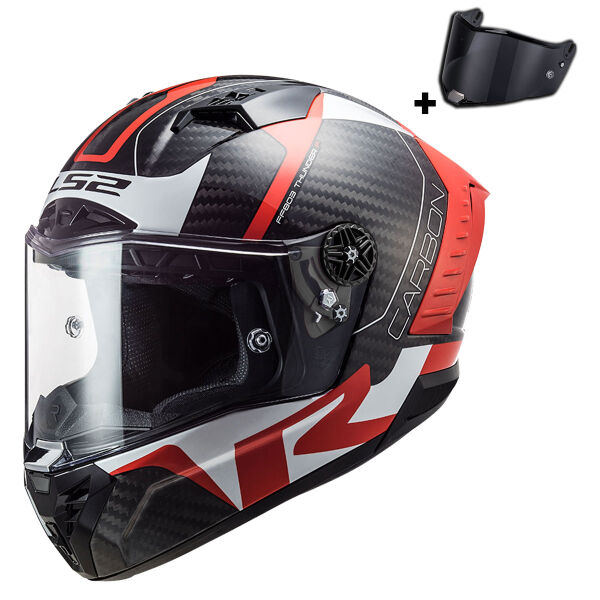 LS2 THUNDER KARBON RACING 1 KIRMIZI-BEYAZ KASK