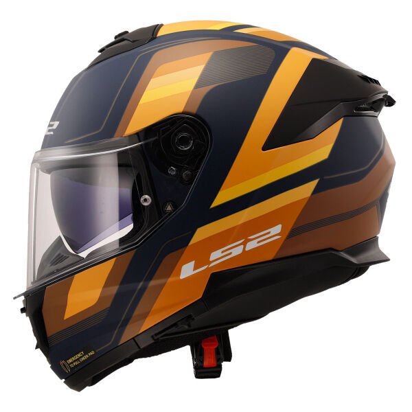 LS2 STREAM 2 VINTAGE MAT NAVY MAVİ-TURUNCU-KAHVERENGİ KASK