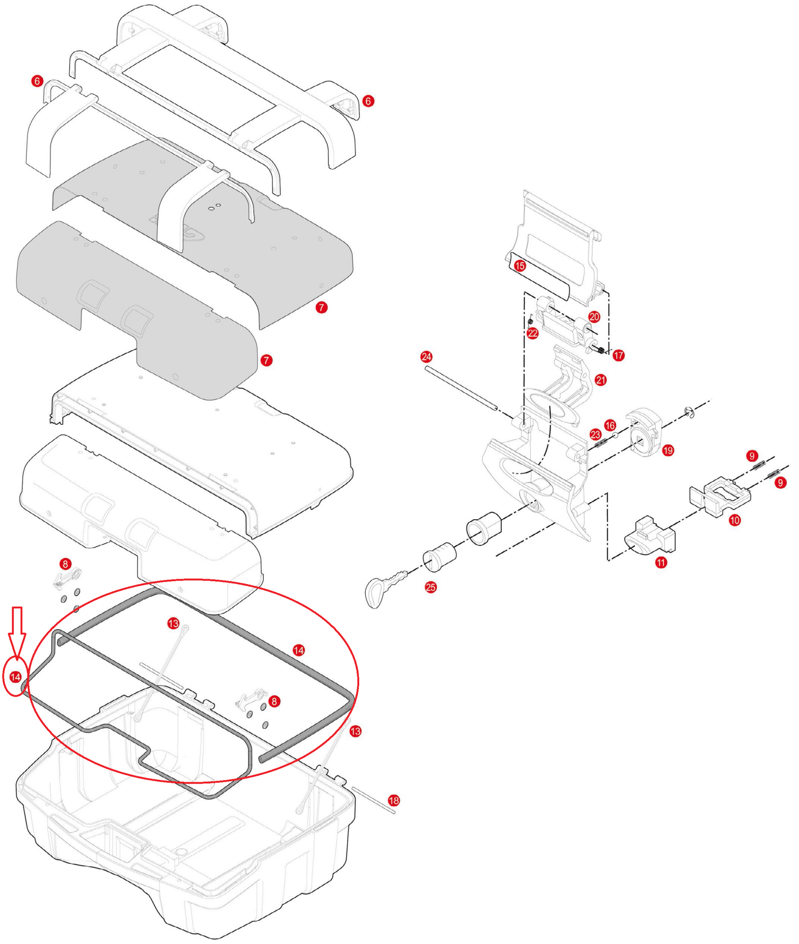 GIVI Z2072R ÇANTA KAPAK CONTASI TRK33-TRK46