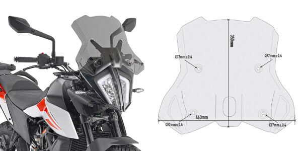 GIVI 7710D KTM 790 ADVENTURE / R (19-20) - 890ADVENTURE (21-22) - 390 ADV. (20-24) RÜZGAR SİPERLİK