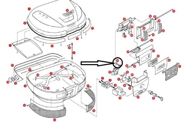 GIVI Z234B ÇANTA KİLİT MEKANİZMA MANDALI E52