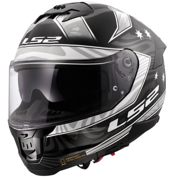 LS2 STREAM 2 GALDAM SİYAH-BEYAZ KASK