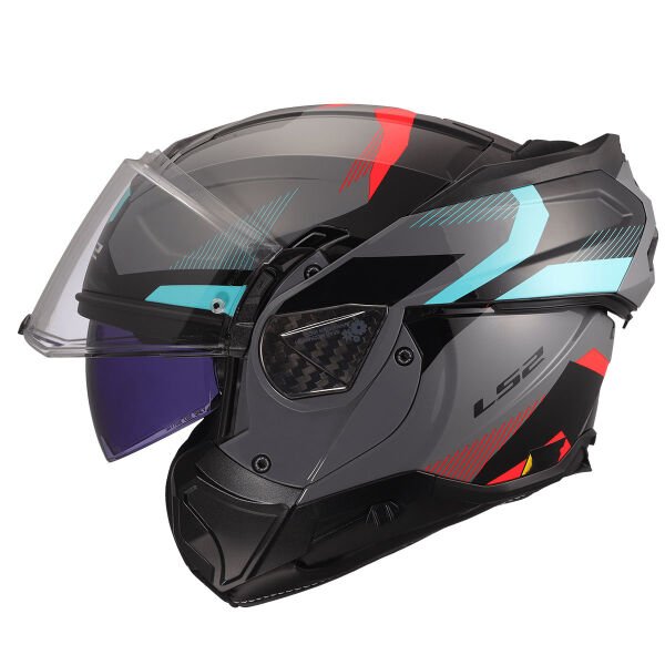 LS2 ADVANT 2 TRIPLE GRİ-KIRMIZI-SİYAH-TURKUAZ KASK