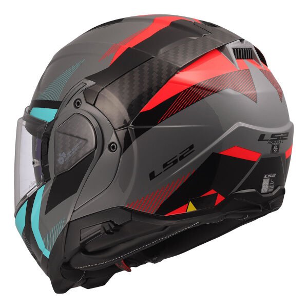 LS2 ADVANT 2 TRIPLE GRİ-KIRMIZI-SİYAH-TURKUAZ KASK