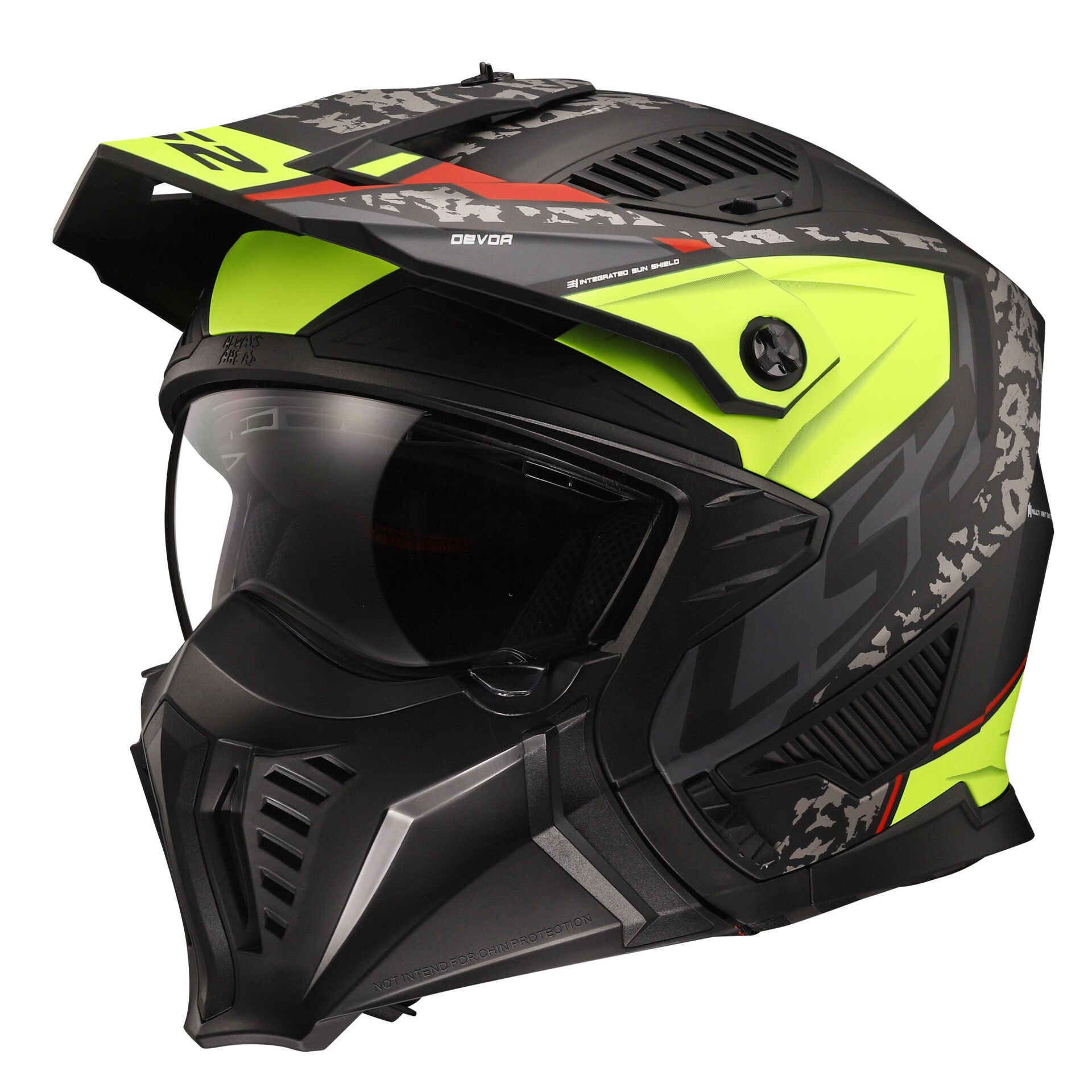 LS2 DRIFTER DEVOR MAT SİYAH-NEON SARI KASK