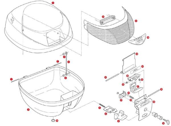 GIVI Z310 ÇANTA ALT TABLA KİLİT SACI E42-E26-E300-E30-E33-E280-E260