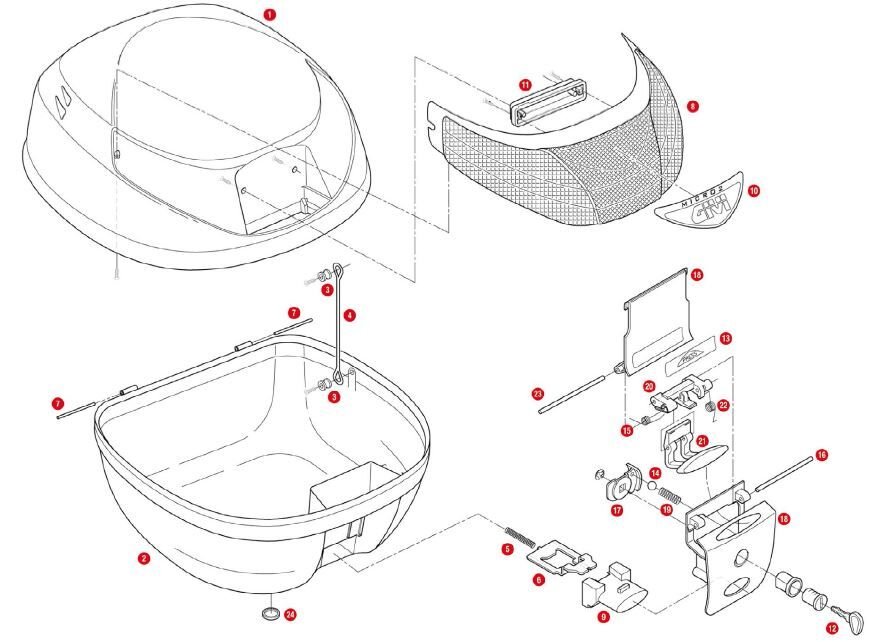 GIVI Z310 ÇANTA ALT TABLA KİLİT SACI E42-E26-E300-E30-E33-E280-E260