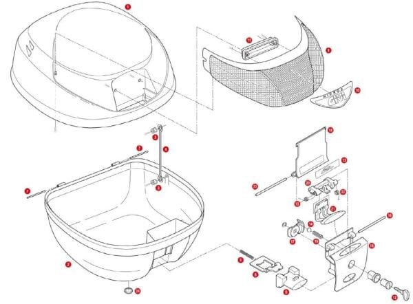 GIVI Z310 ÇANTA ALT TABLA KİLİT SACI E42-E26-E300-E30-E33-E280-E260