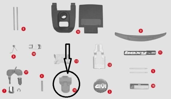 GIVI Z315 ÇANTA TABLA DÜĞMESİ E300-E30-E280-E33