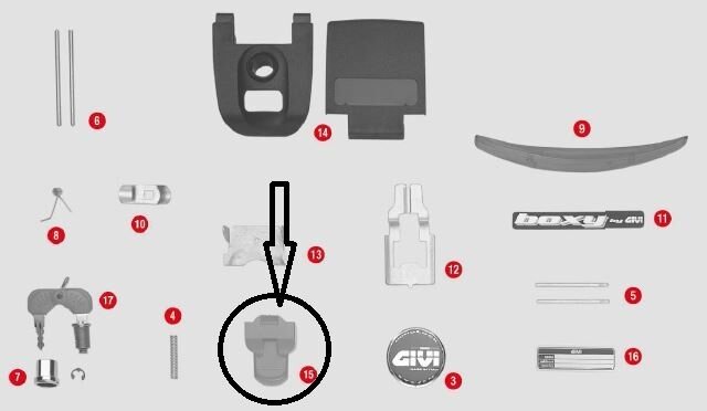 GIVI Z315 ÇANTA TABLA DÜĞMESİ E300-E30-E280-E33