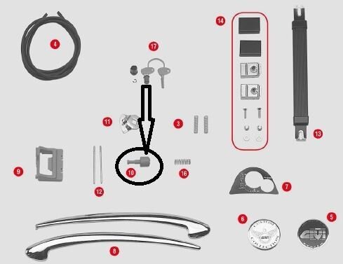 GIVI Z388 ÇANTA TABLA DÜĞMESİ E21