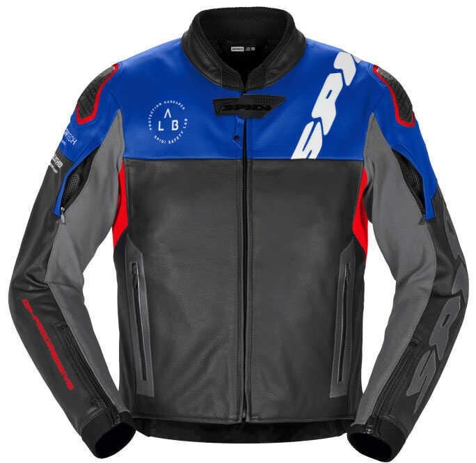 SPIDI DP PROGRESSIVE LEATHER DERİ CEKET MAVİ KIRMIZI