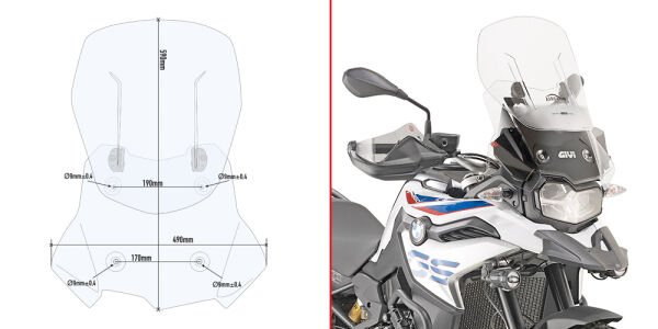 GIVI AF5127 BMW F 750 GS (18-23) - F 800 GS (24-25) - F 850 GS (18-23) RÜZGAR SİPERLİK