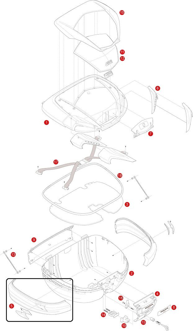 GIVI Z564A900R ÇANTA GRİ ÇITA V56