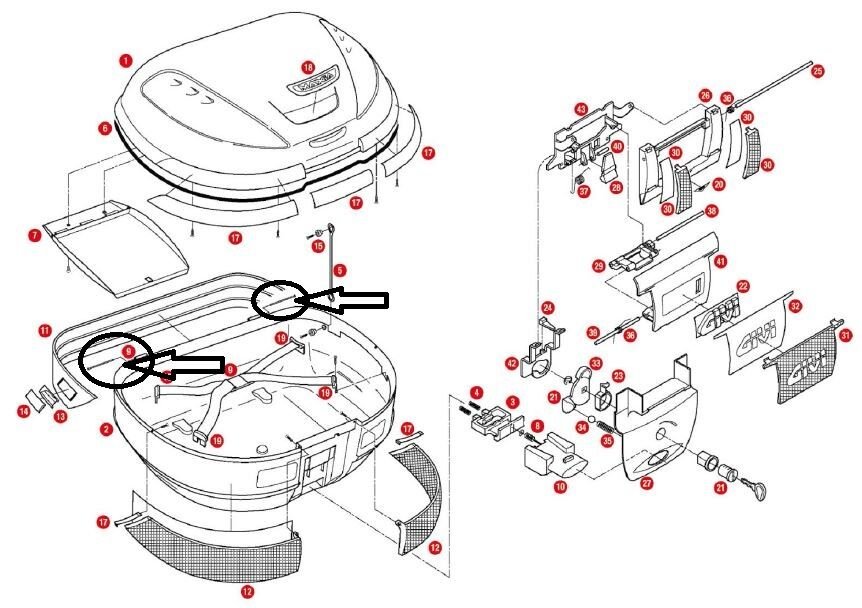 GIVI Z590R ÇANTA PİMİ ÇİFT E55-E52-B47-E450-B37-E36-E45-TRK52-TRK33-V47-E41