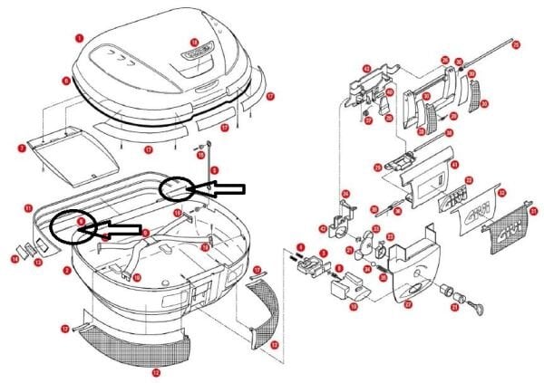 GIVI Z590R ÇANTA PİMİ ÇİFT E55-E52-B47-E450-B37-E36-E45-TRK52-TRK33-V47-E41