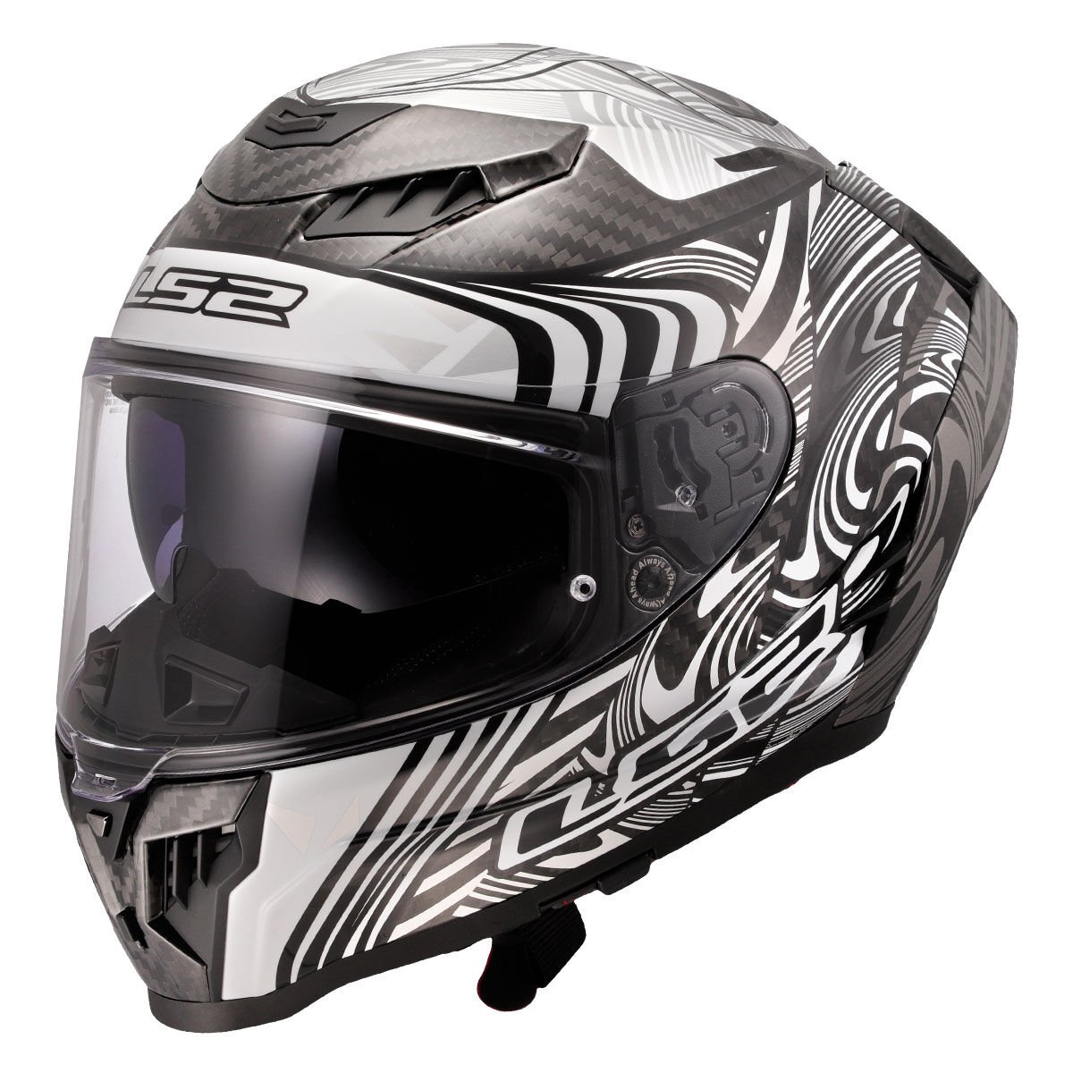 LS2 DRAGON KARBON ENTHUM SİYAH-GRİ KASK