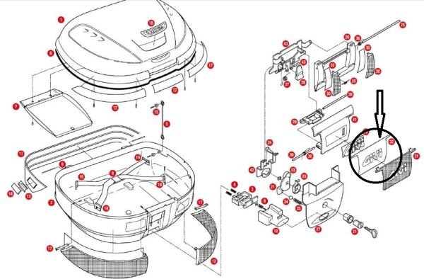 GIVI Z626 ÇANTA REFLEKTÖR PERDESİ ORTA BEYAZ E52