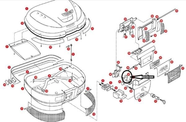 GIVI Z628 ÇANTA KİLİT MEKANİZMASI TUTUCU SAC E52
